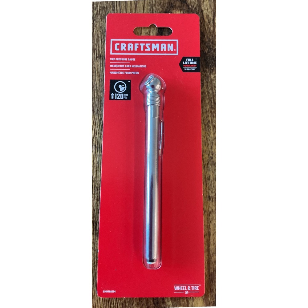 Craftsman Tire Pressure Gauge 120 PSI Max Metal Pencil Style CMMT98294 New‎